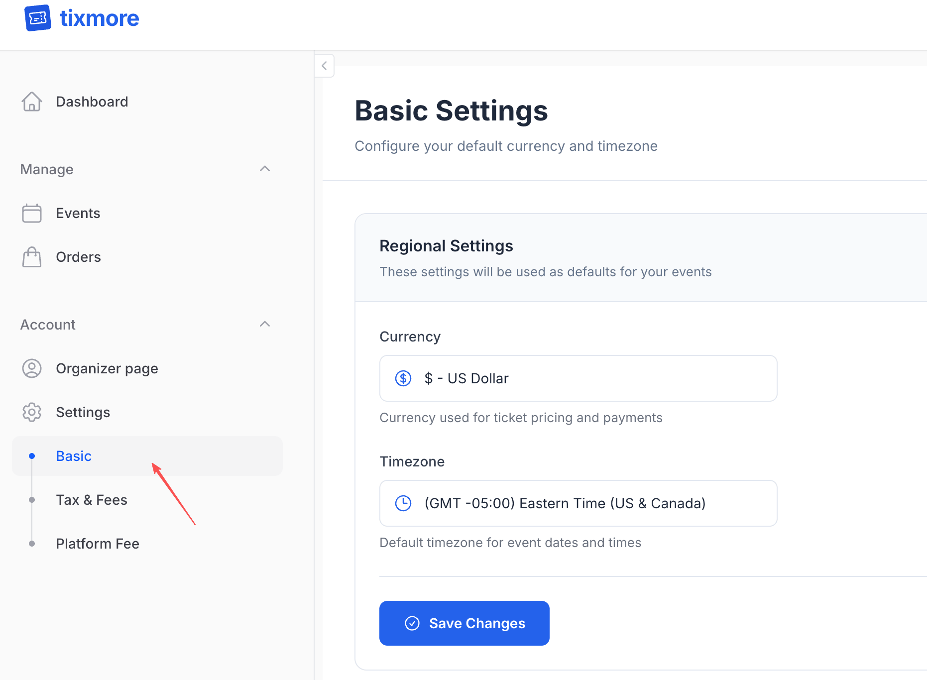 Basic Settings — Currency &amp; Timezone