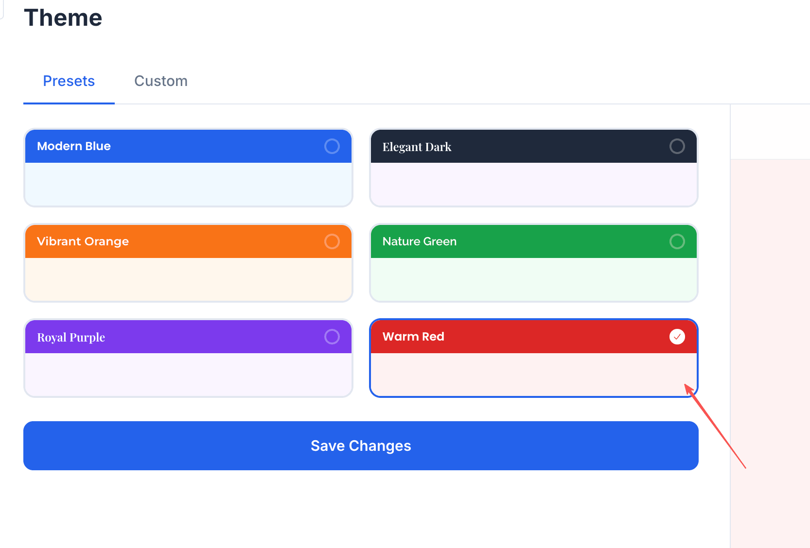 Theme presets
